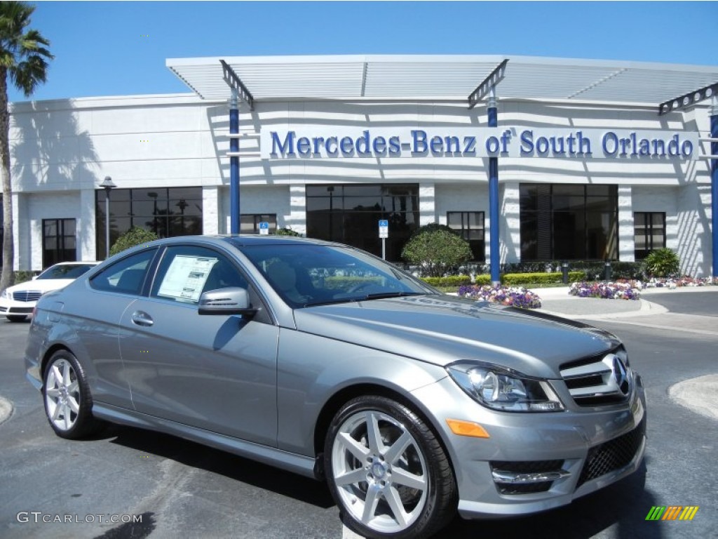 2013 C 350 Coupe - Palladium Silver Metallic / Ash/Black photo #1