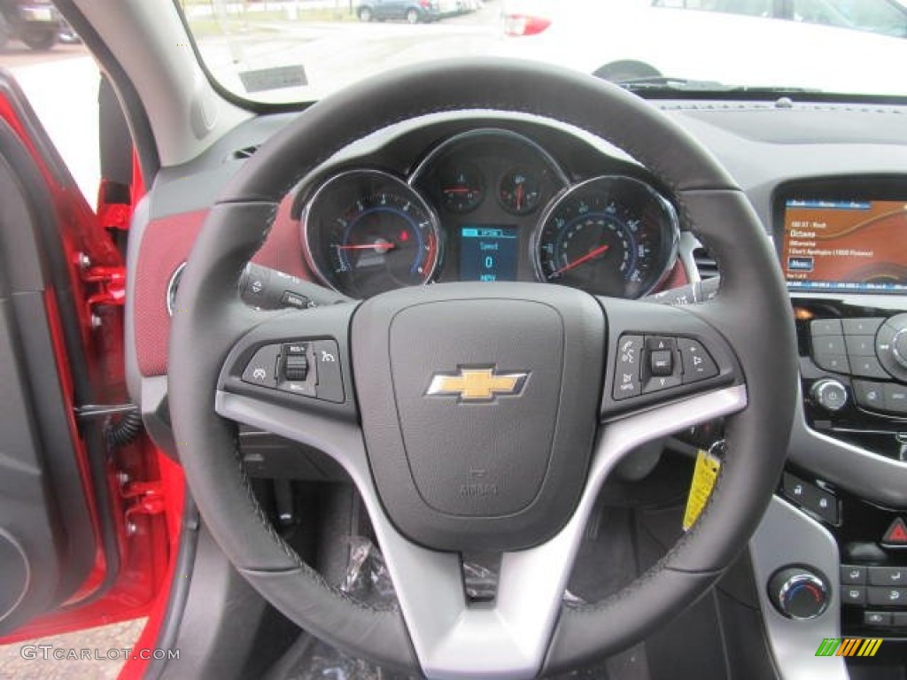 2013 Chevrolet Cruze LT/RS Jet Black/Sport Red Steering Wheel Photo #78346767