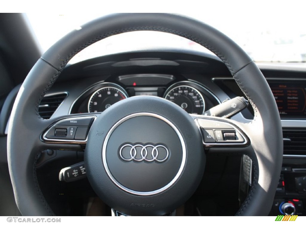 2013 Audi A5 2.0T Cabriolet Black Steering Wheel Photo #78348222