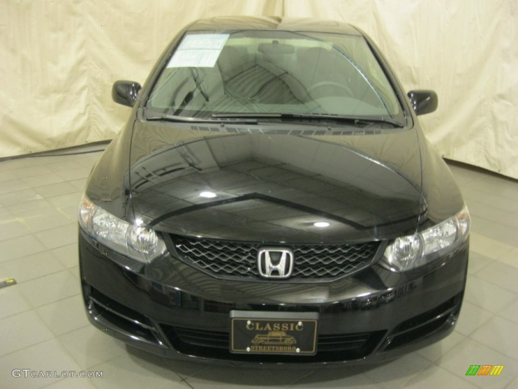 2010 Civic EX Coupe - Crystal Black Pearl / Gray photo #2