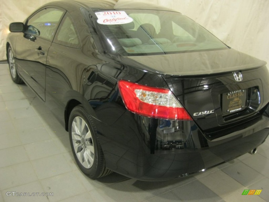 2010 Civic EX Coupe - Crystal Black Pearl / Gray photo #10