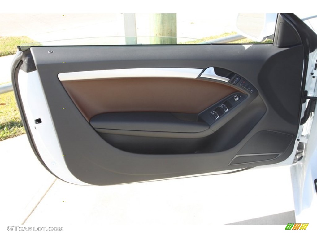 2013 Audi A5 2.0T Cabriolet Chestnut Brown Door Panel Photo #78348599