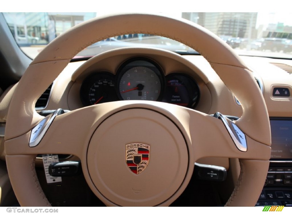 2013 Porsche Boxster S Luxor Beige Steering Wheel Photo #78349486