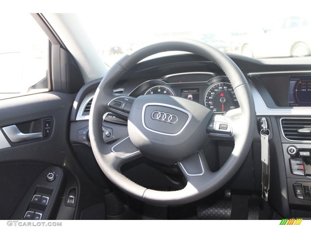 2013 Audi A4 2.0T Sedan Black Steering Wheel Photo #78351441