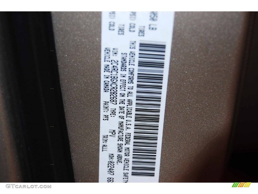 2012 Chrysler Town & Country Touring Color Code Photos