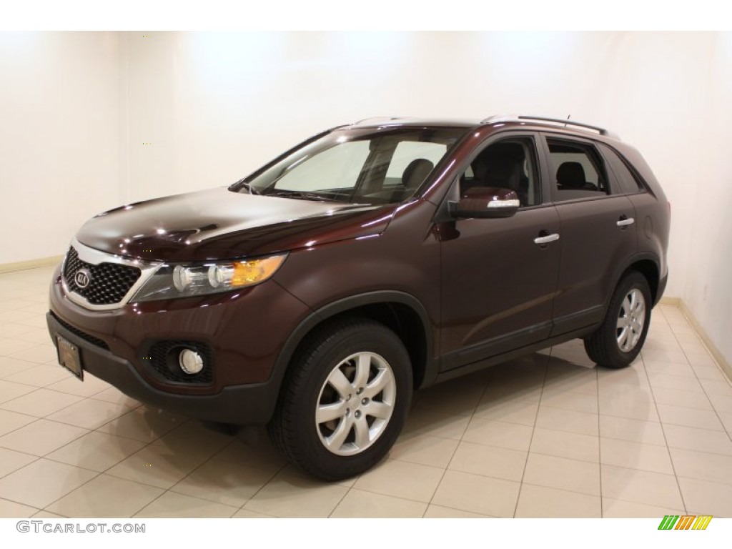 Dark Cherry 2011 Kia Sorento LX Exterior Photo #78355857