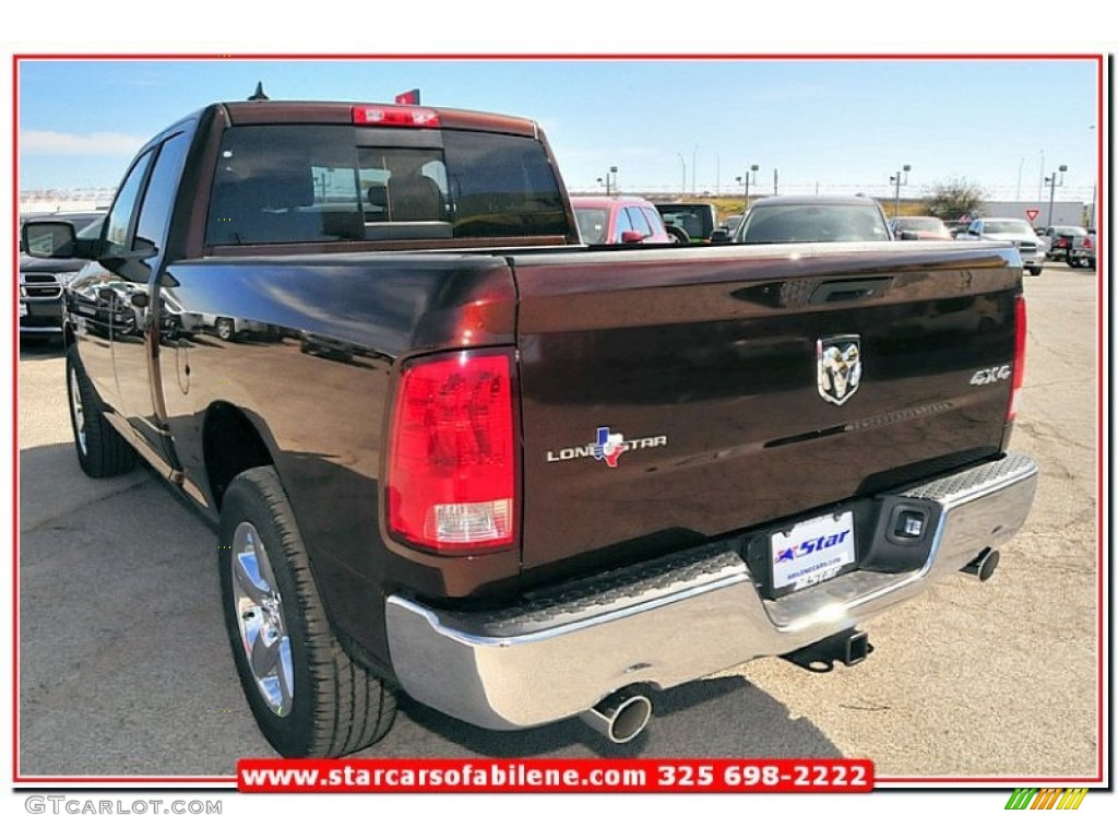 2013 1500 Lone Star Quad Cab 4x4 - Western Brown Pearl / Canyon Brown/Light Frost Beige photo #4