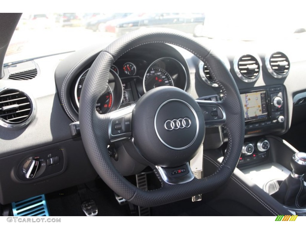 2013 Audi TT RS quattro Coupe Black Steering Wheel Photo #78356618