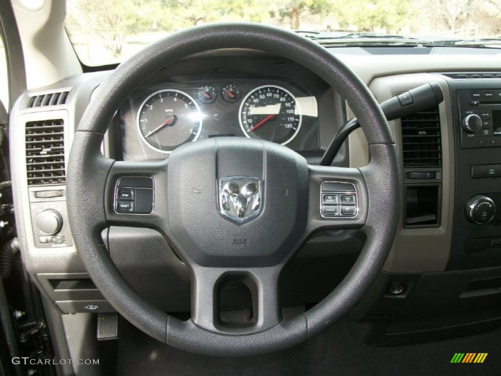 2012 Dodge Ram 1500 ST Quad Cab Dark Slate Gray/Medium Graystone Steering Wheel Photo #78358644
