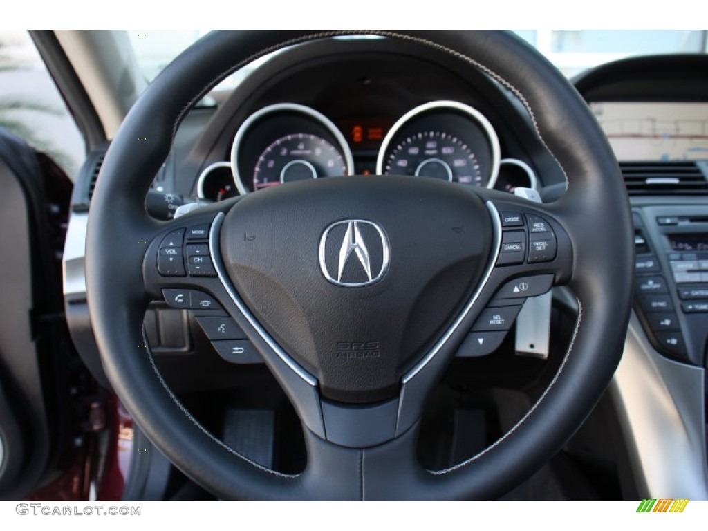 2010 Acura TL 3.7 SH-AWD Technology Ebony Steering Wheel Photo #78358998