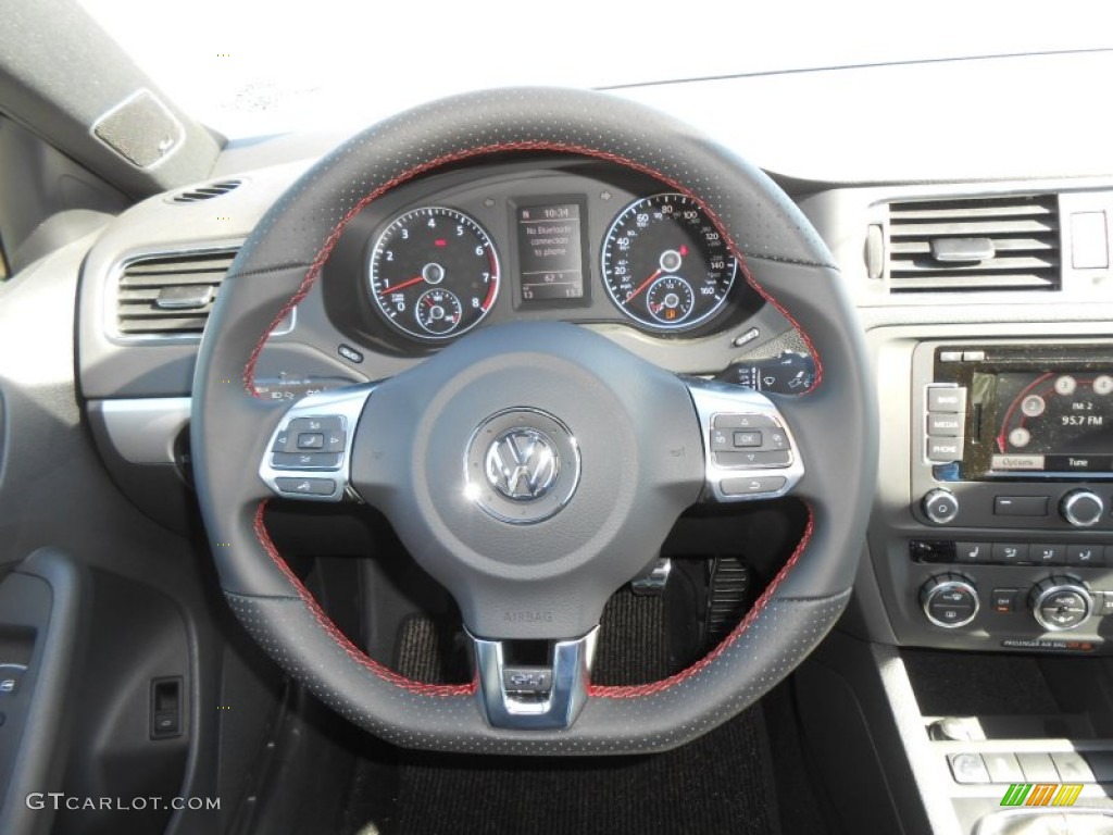 2013 Volkswagen Jetta GLI Autobahn Titan Black Steering Wheel Photo #78361833