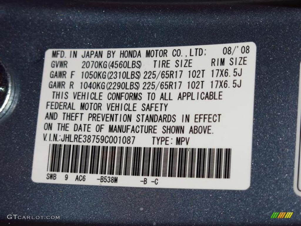 2009 CR-V EX-L - Glacier Blue Metallic / Gray photo #26