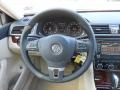 Cornsilk Beige 2013 Volkswagen Passat 2.5L SEL Steering Wheel