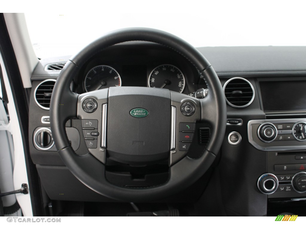 2012 Land Rover LR4 HSE Ebony Steering Wheel Photo #78363771
