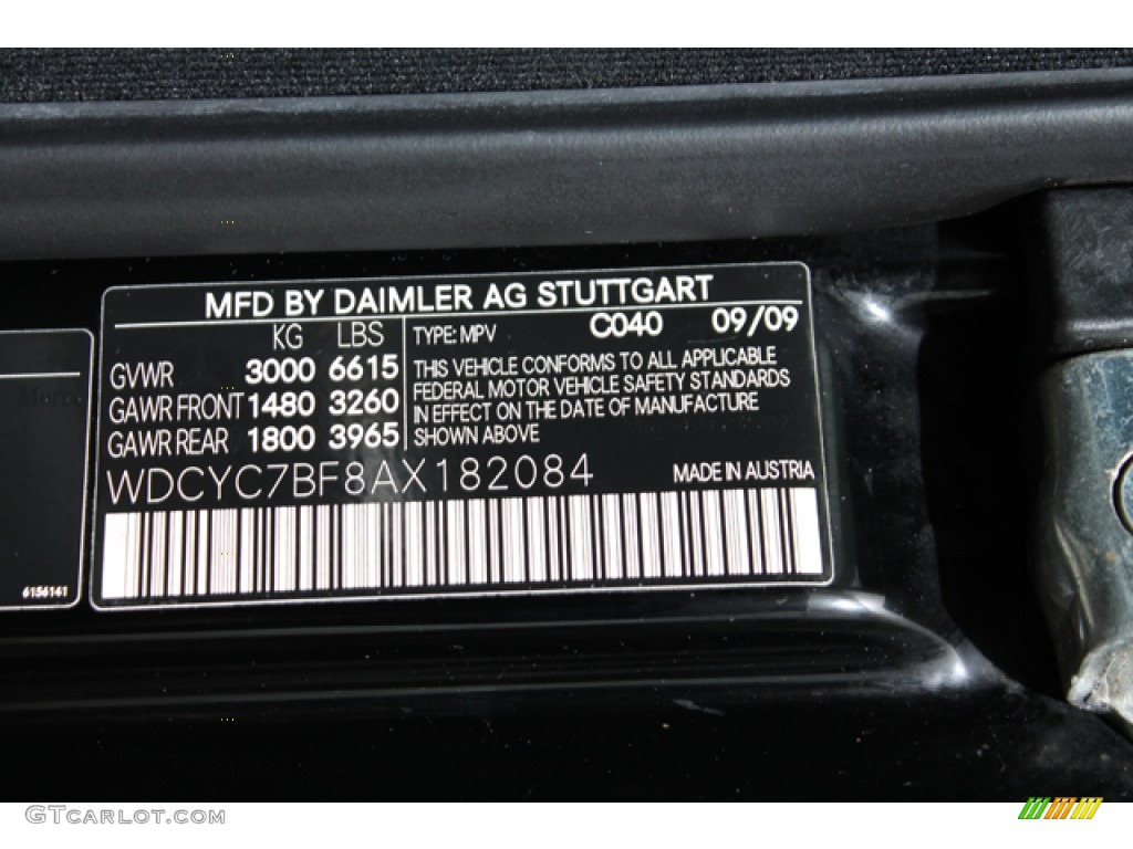 2010 Mercedes-Benz G 55 AMG Color Code Photos