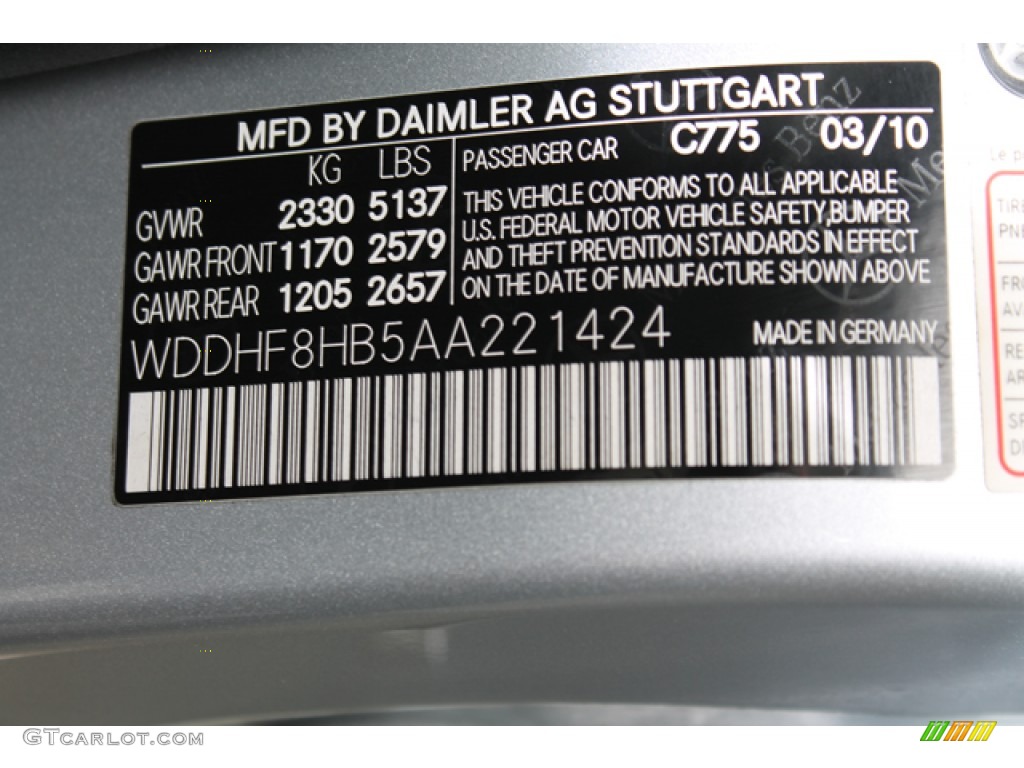 2010 E Color Code 775 for Iridium Silver Metallic Photo #78365976