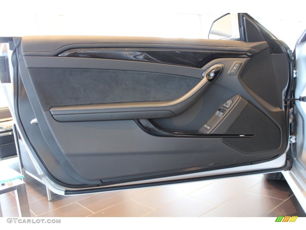 2013 Cadillac CTS -V Coupe Silver Frost Edition Ebony Door Panel Photo #78369564