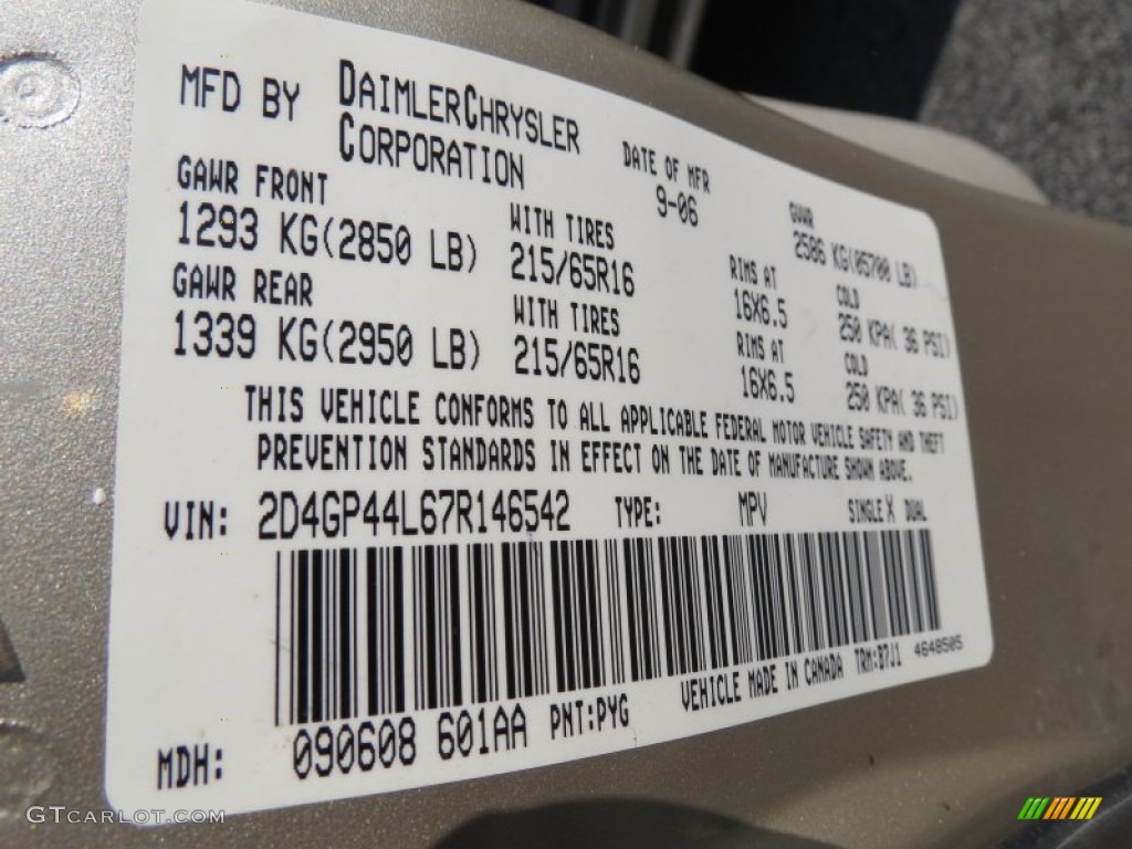 2007 Dodge Grand Caravan SXT Parts Photos