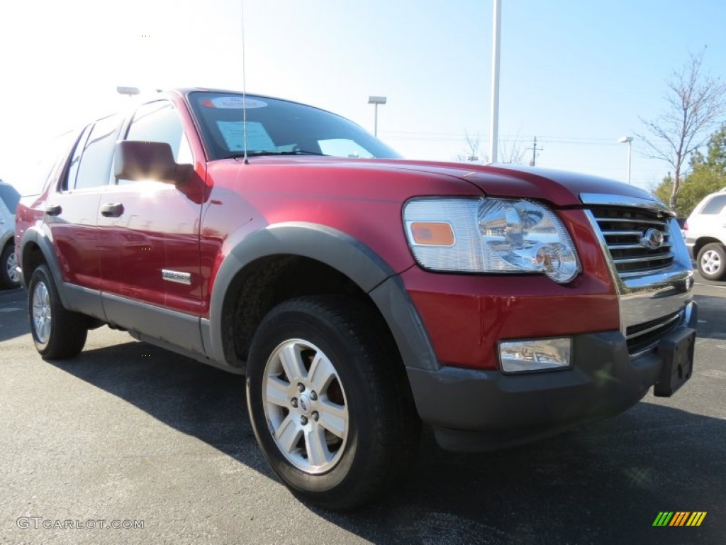 2006 Explorer XLT - Redfire Metallic / Camel/Stone photo #4