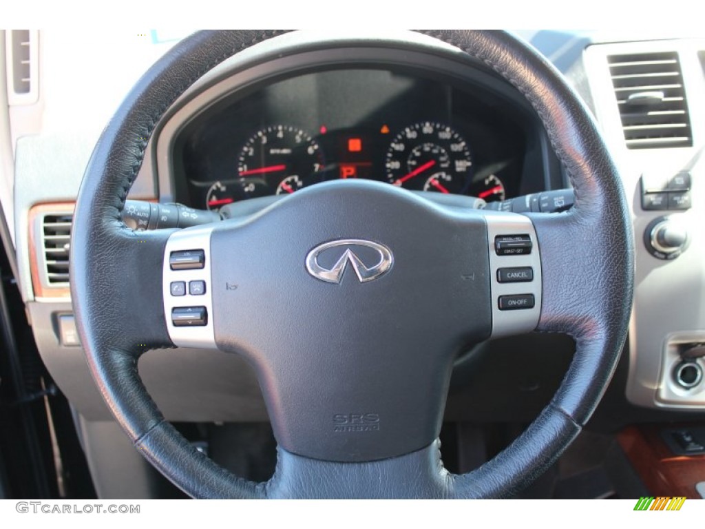2010 Infiniti QX 56 Graphite Steering Wheel Photo #78372484