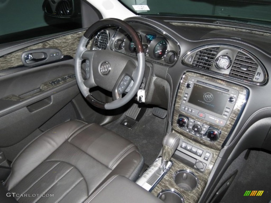 2013 Buick Enclave Premium Ebony Leather Dashboard Photo #78376148