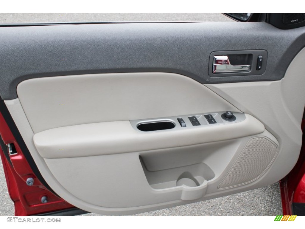 2012 Ford Fusion SEL V6 Medium Light Stone Door Panel Photo #78377108