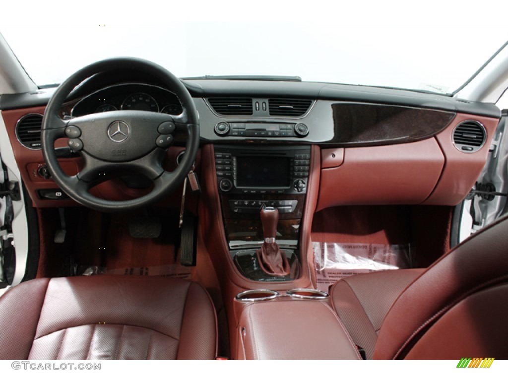 2006 Mercedes-Benz CLS 500 Sunset Red Dashboard Photo #78378027
