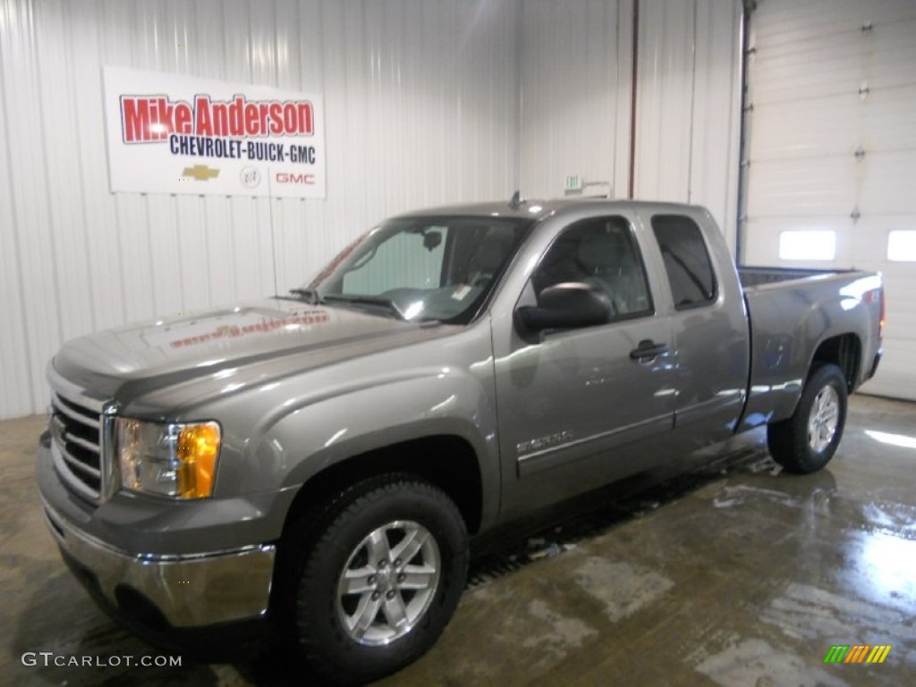 2013 Sierra 1500 SLE Extended Cab 4x4 - Steel Gray Metallic / Light Titanium/Dark Titanium photo #1
