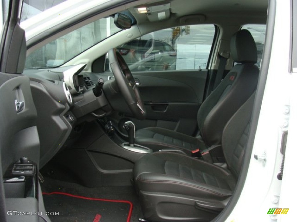 RS Jet Black Leather/Microfiber Interior 2013 Chevrolet Sonic RS Hatch Photo #78379299