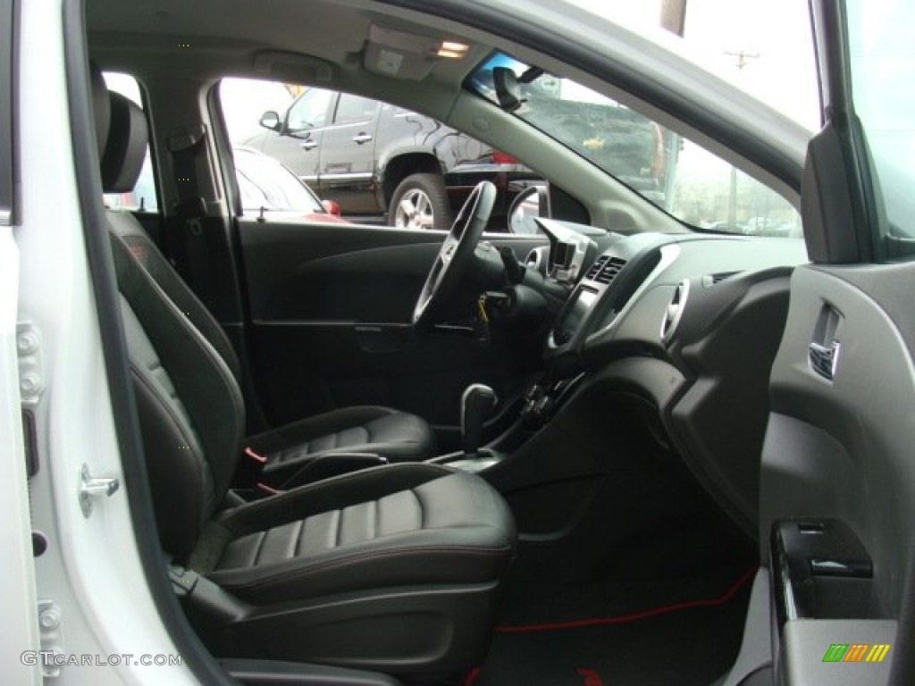 RS Jet Black Leather/Microfiber Interior 2013 Chevrolet Sonic RS Hatch Photo #78379322