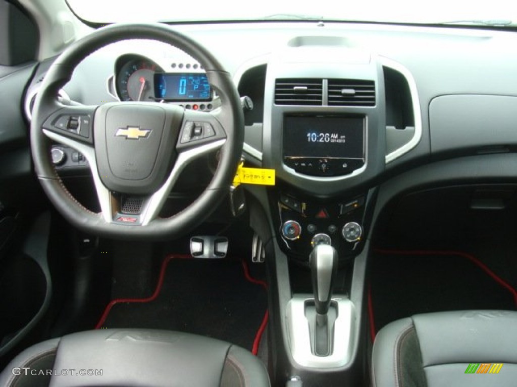 2013 Chevrolet Sonic RS Hatch RS Jet Black Leather/Microfiber Dashboard Photo #78379340