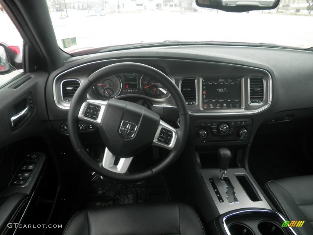 2011 Dodge Charger R/T Plus Black Dashboard Photo #78379510