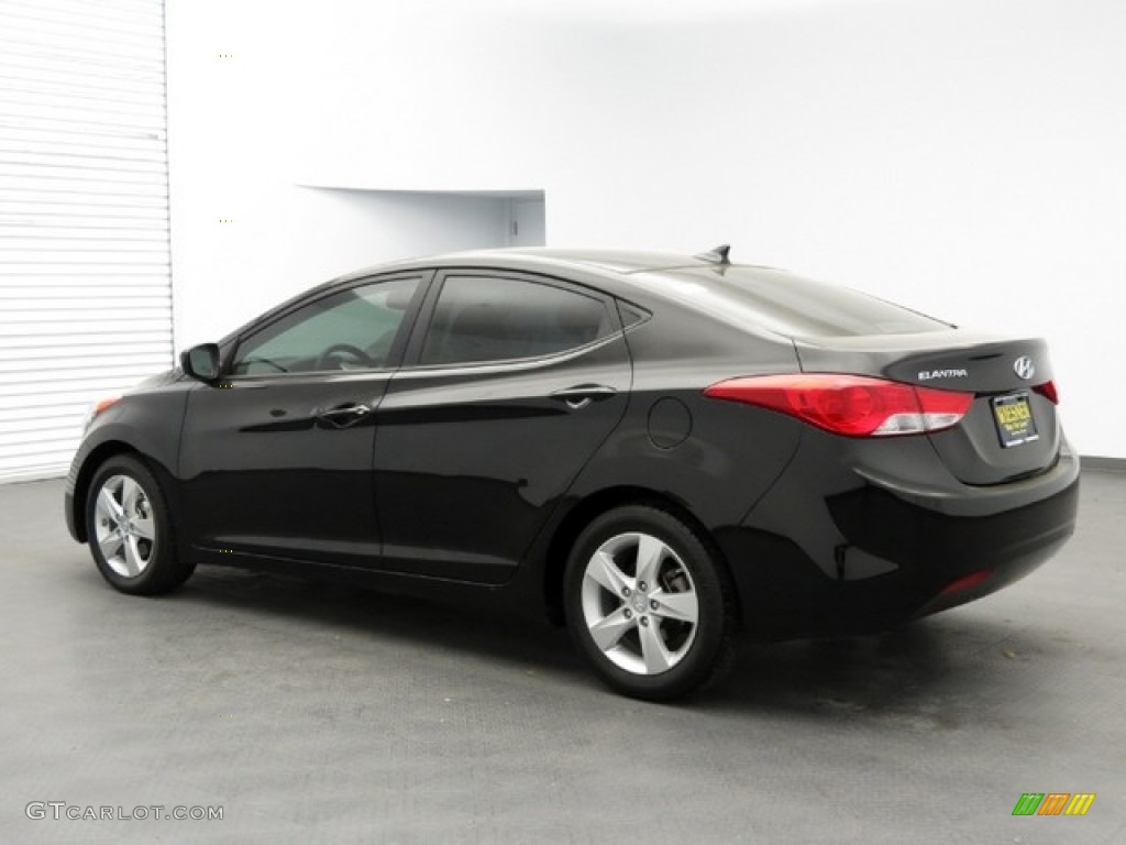 2012 Elantra GLS - Black Noir Pearl / Gray photo #7