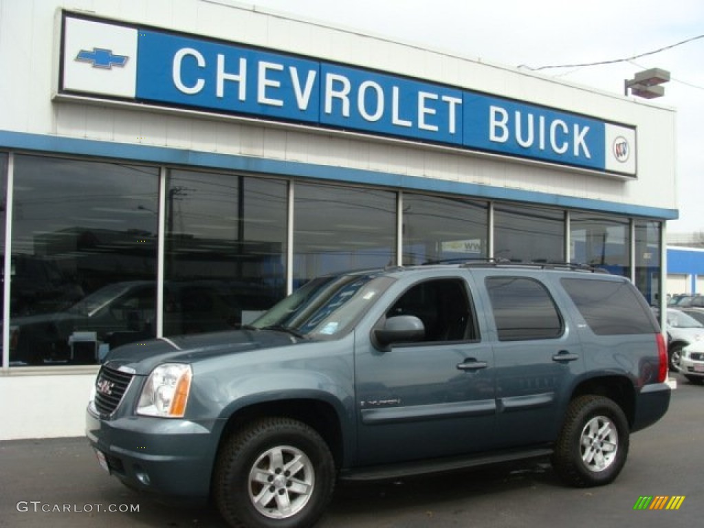 2009 Yukon SLT 4x4 - Stealth Gray Metallic / Ebony photo #1