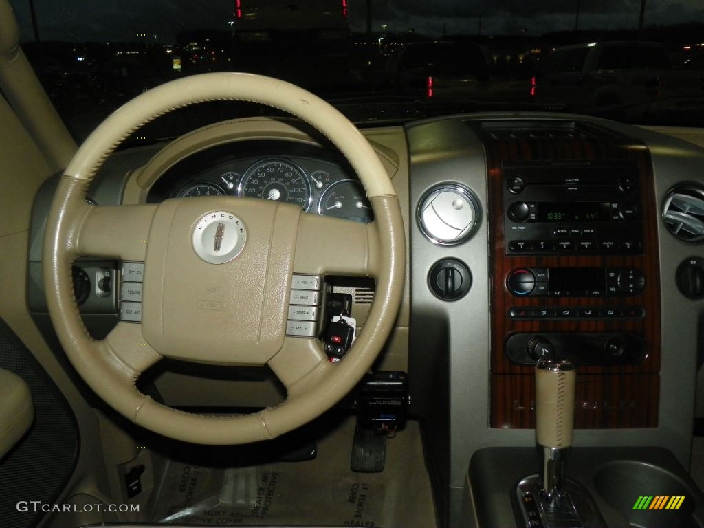 2006 Lincoln Mark LT SuperCrew 4x4 Light Parchment Steering Wheel Photo #78380381
