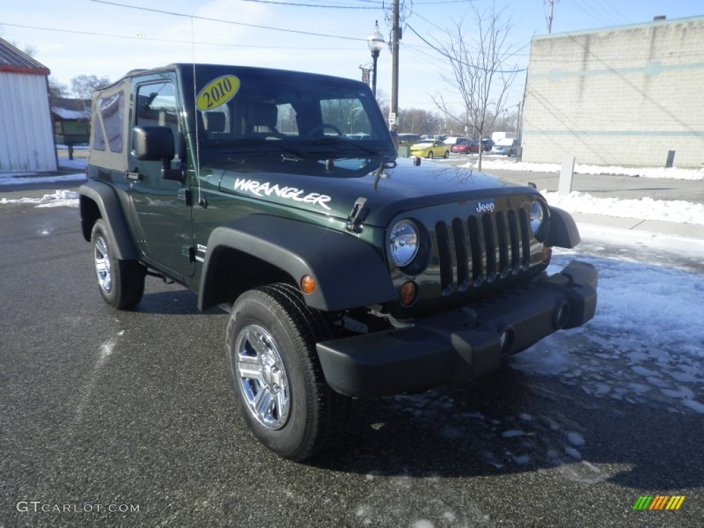 2010 Wrangler Sport 4x4 - Natural Green Pearl / Dark Slate Gray/Medium Slate Gray photo #1