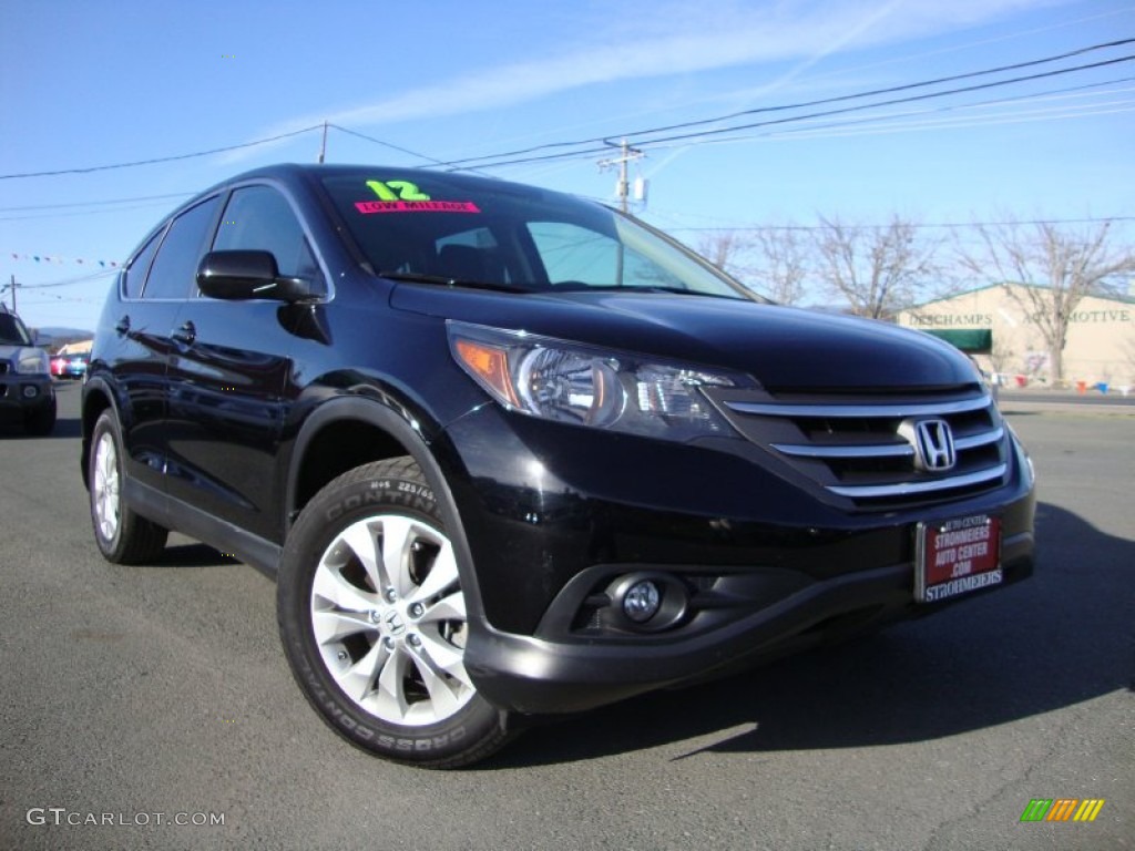 2012 CR-V EX - Crystal Black Pearl / Black photo #1
