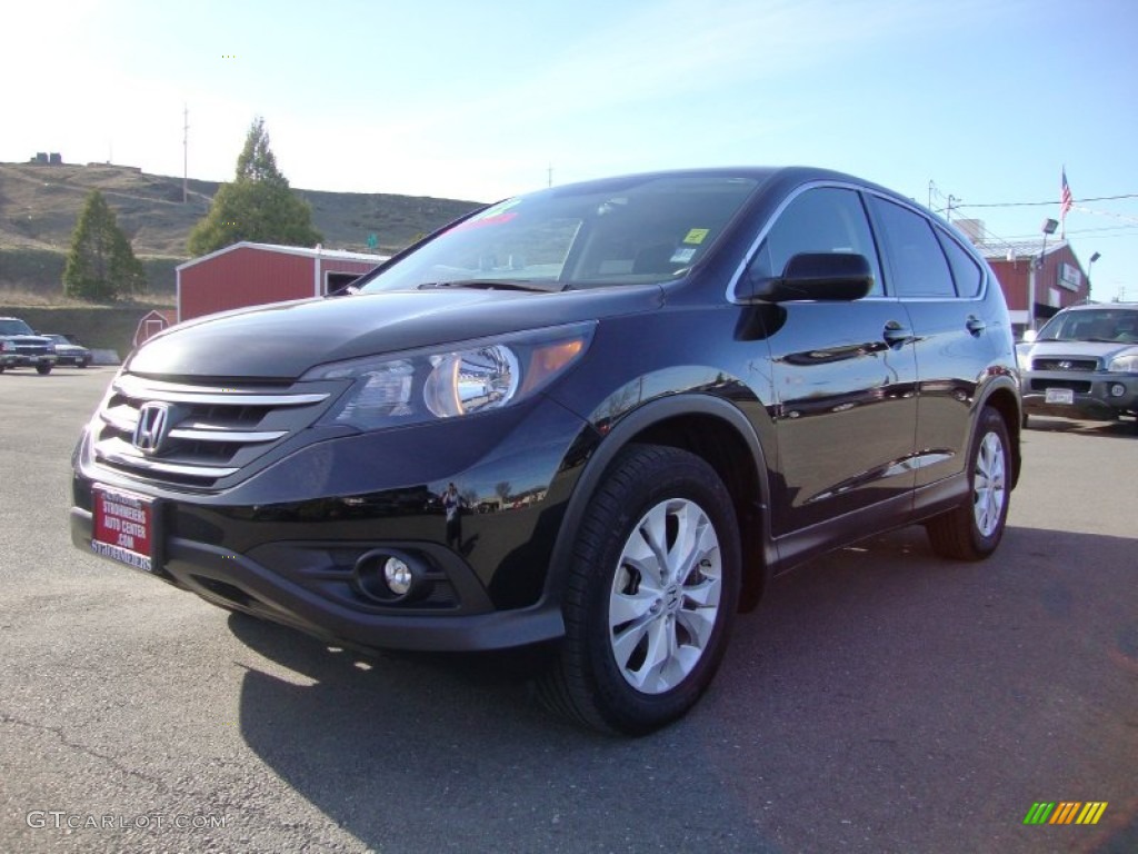 2012 CR-V EX - Crystal Black Pearl / Black photo #3