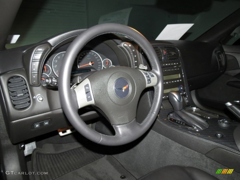 2011 Chevrolet Corvette Grand Sport Coupe Ebony Black Steering Wheel Photo #78382788