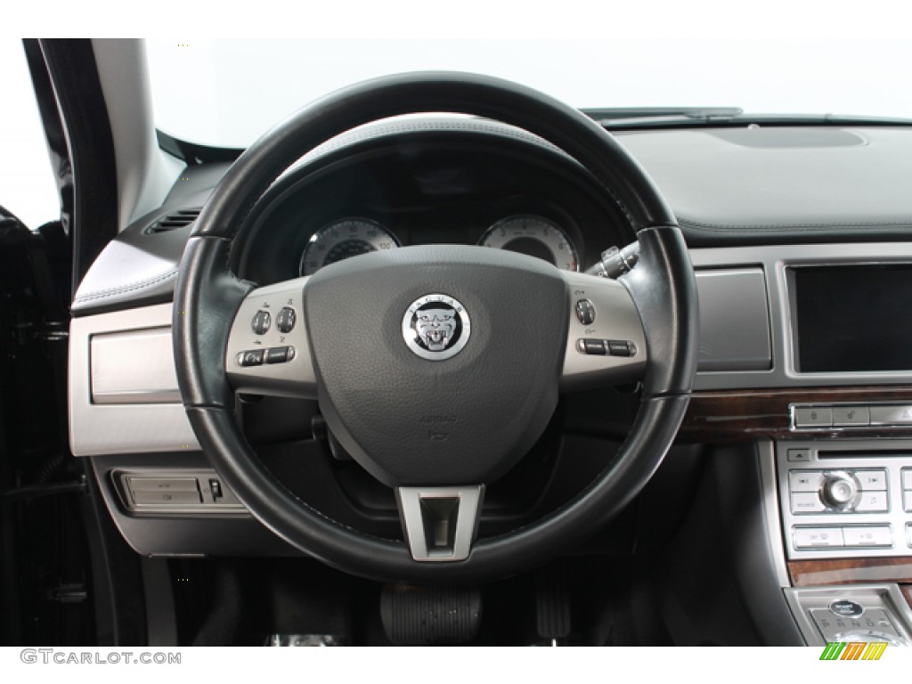 2011 Jaguar XF Premium Sport Sedan Warm Charcoal Steering Wheel Photo #78382858