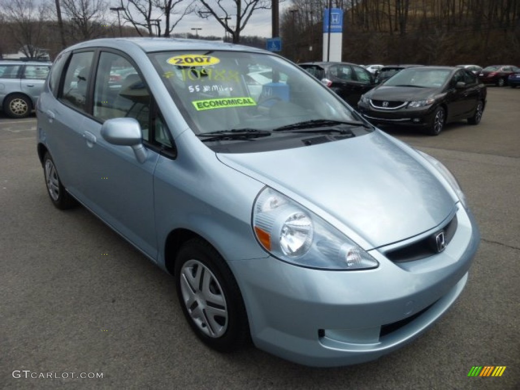 Lunar Mist Blue Metallic 2007 Honda Fit Standard Fit Model Exterior Photo #78384764