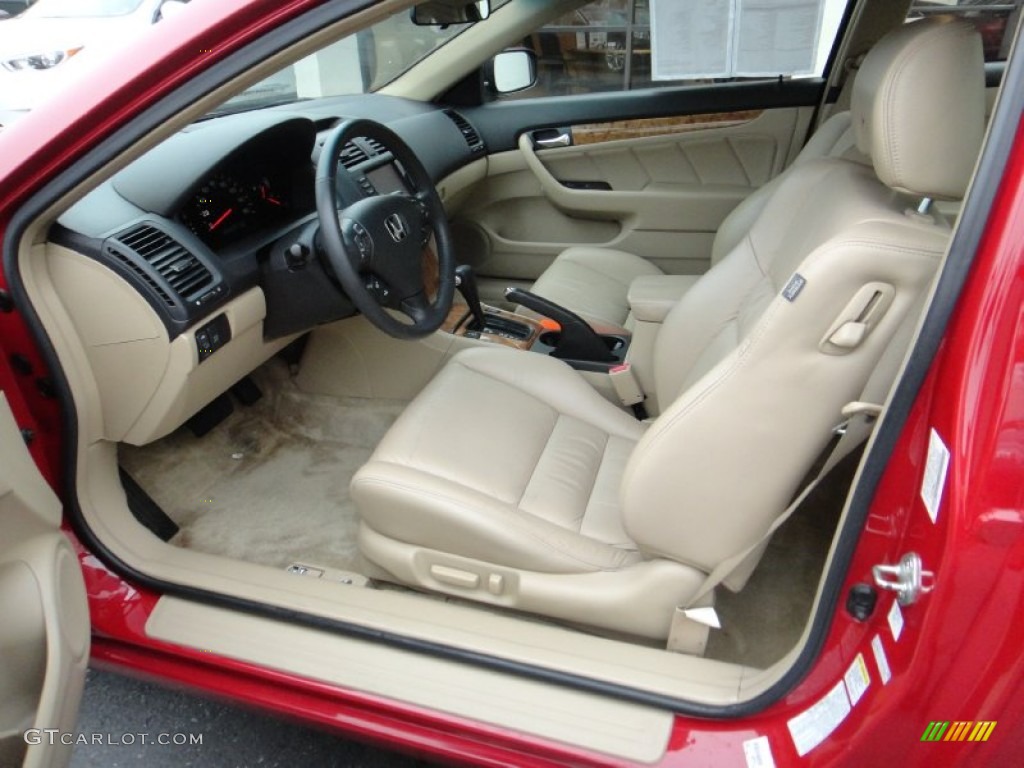 2003 Accord EX V6 Coupe - San Marino Red / Ivory photo #9