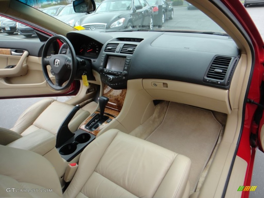 2003 Honda Accord EX V6 Coupe Ivory Dashboard Photo #78385396