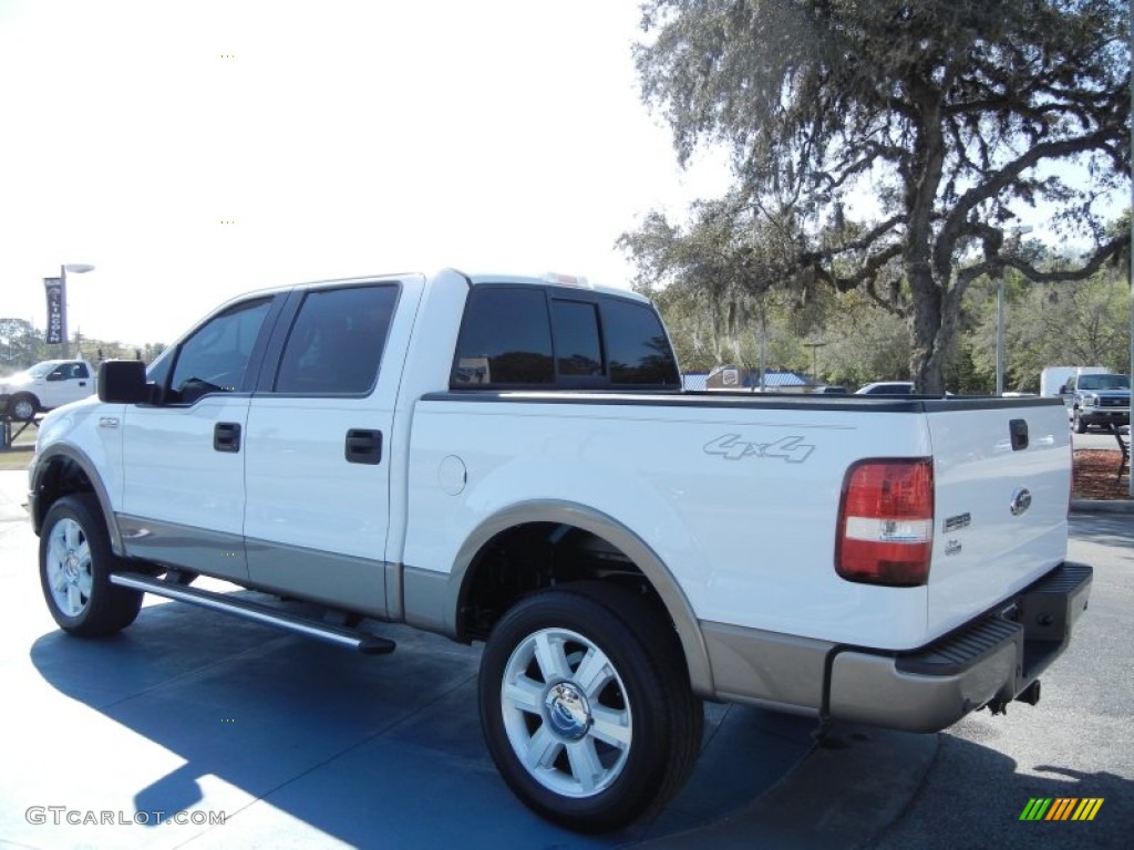 2006 F150 Lariat SuperCrew 4x4 - Oxford White / Tan photo #3