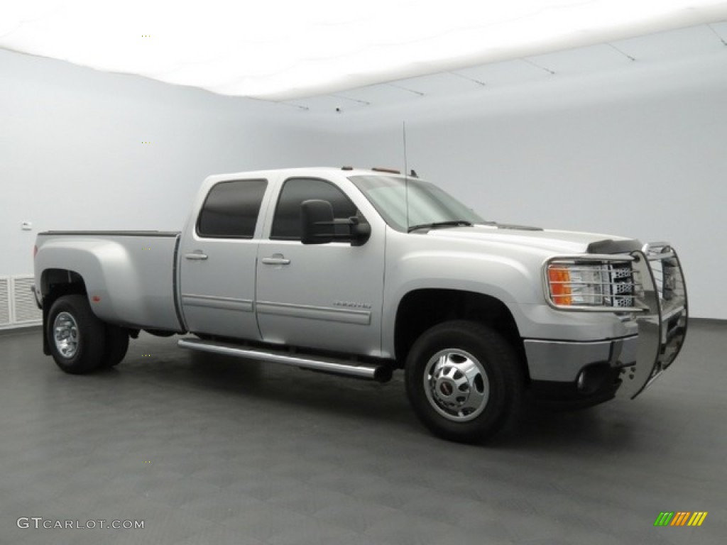 2012 Sierra 3500HD SLT Crew Cab 4x4 Dually - Quicksilver Metallic / Ebony photo #1