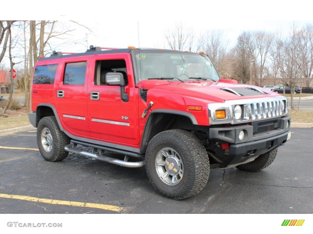 2004 H2 SUV - Victory Red / Wheat photo #8