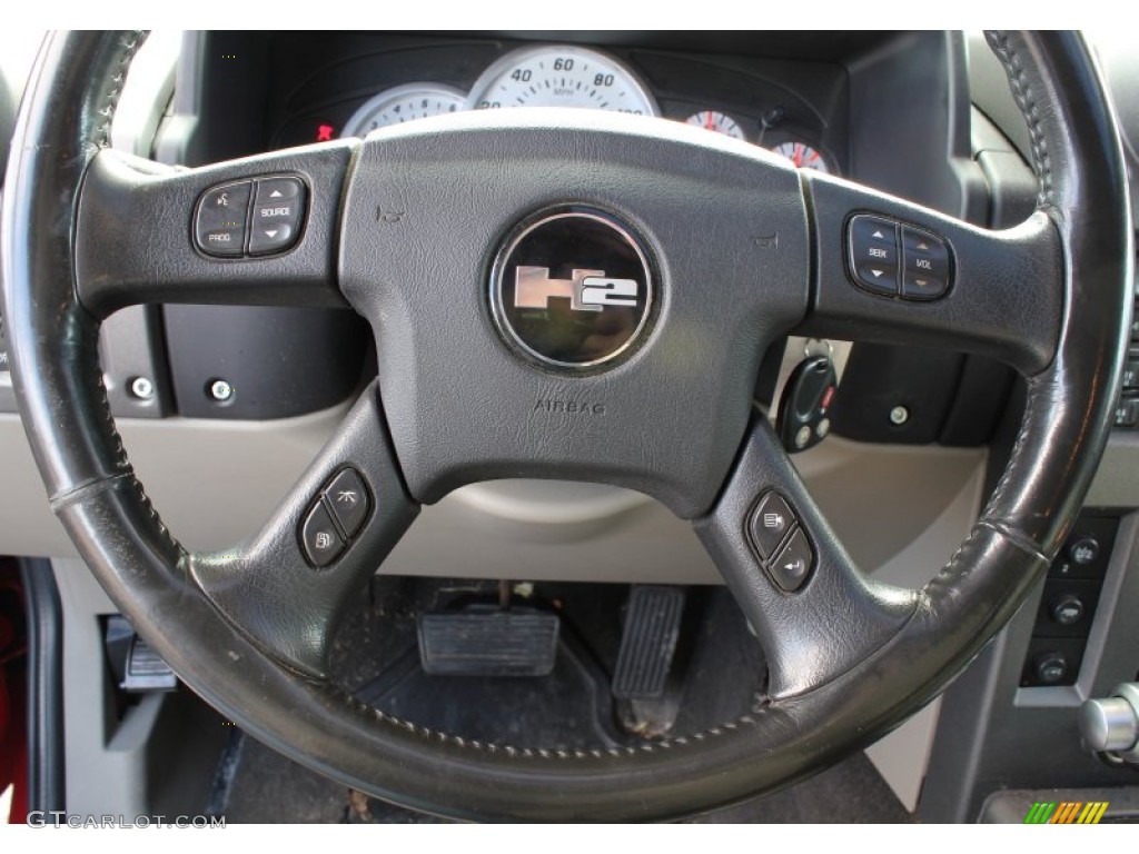 2004 Hummer H2 SUV Wheat Steering Wheel Photo #78387584
