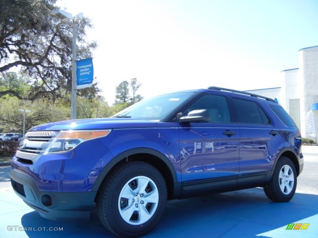 2013 Explorer FWD - Deep Impact Blue Metallic / Medium Light Stone photo #1