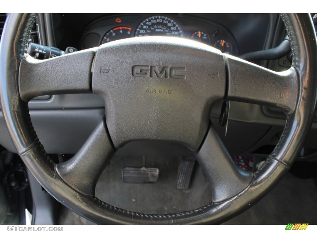 2004 GMC Sierra 2500HD SLE Crew Cab 4x4 Dark Pewter Steering Wheel Photo #78388535