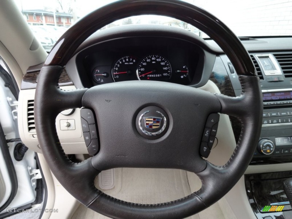 2008 Cadillac DTS Luxury Shale/Cocoa Steering Wheel Photo #78389454
